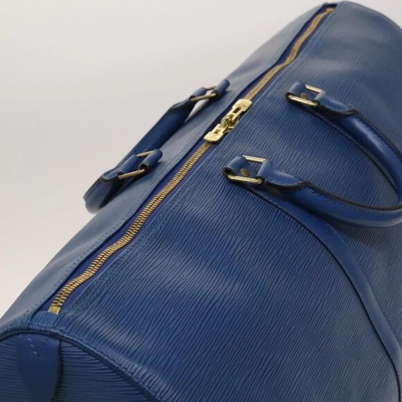 LOUIS VUITTON Epi Keepall 55 Boston Bag Toledo Blue - Picture 10 of 15